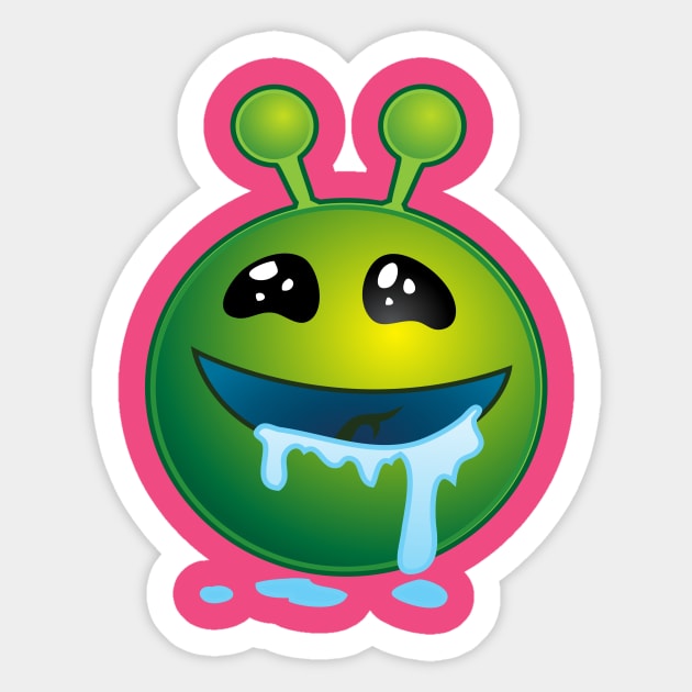 Funny Alien Monster ET Extraterrestrial Martian Green Man Emoji for Women, Men and Kids 7 Sticker by PatrioTEEism